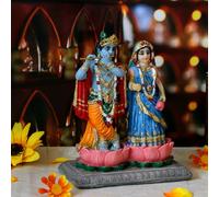 alikiki Radha Krishna - Figura de ídolo de Radha Krishna de 5.7 Pulgadas de Alto, Figura de ídolo de Murti para Pareja India Pooja Murti, artículo de Altar, meditación, Yoga, decoración Espiritual,