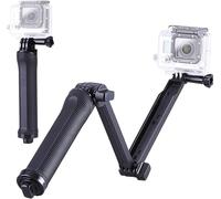 ALILUSSO Palo selfie para GoPro, palo plegable de 3 vías ajustable, mango de extensión compatible con GoPro Hero 13 12 11 10 9 negro AKASO DJI Osmo cámara de acción