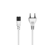 Alim de cordón. av. enchufe macho euro, 2 pines, forma 8/C7, 1,5m, blc