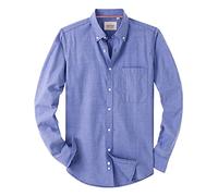 Alimens & Gentle Camisa clásica para Hombre con Cuello Abotonado, Aroyal Blue - Correa para cinturón, 3XL