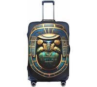Aliment Funda protectora elástica para maleta de viaje con estampado de escarabajo egipcio de doble cara, antiarañazos, 18/24/28/32 pulgadas, White, M