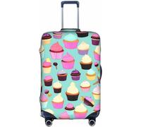 Aliment Funda protectora elástica para maletas de viaje con patrón de magdalenas de doble cara, antiarañazos, 18/24/28/32 pulgadas, White, S