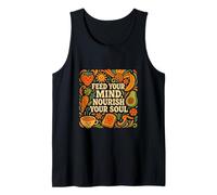 Alimenta tu mente, nutre tu alma - Arte Retro Wellness Camiseta sin Mangas