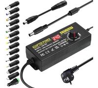 Alimentación Universal, 3V-24V 3A 9W-72W Adaptador de Alimentación AC/DC Ajustable 100V-240V CA a CC con Múltiples Cabezales Convertidores y Pantalla LED de Voltaje