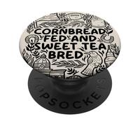 Alimentado con pan de maíz y té dulce criado - Southern Pride PopSockets PopGrip Adhesivo