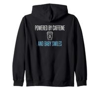 Alimentado por cafeína y Sonrisas de bebé Enfermera posparto Sudadera con Capucha