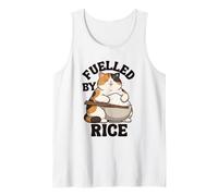 Alimentado por el arroz - Gato Hambriento Divertido Camiseta sin Mangas