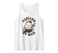 Alimentado por el arroz - Gato Hambriento Divertido Camiseta sin Mangas