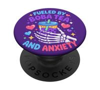 Alimentado por el té boba y el humor de ansiedad PopSockets PopGrip Adhesivo