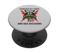 Alimentado por Fibra y Malas Decisiones Humor alimentario PopSockets PopGrip Adhesivo