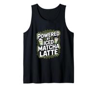 Alimentado por Iced Matcha Latte Cool Drink Camiseta sin Mangas