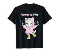 Alimentado por K-Pop Cute Anime Cat Kawaii Light Sticks Chibi Camiseta