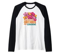 Alimentado por Orchid and Sunshine Floral Positive Energy Camiseta Manga Raglan