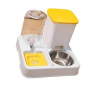 Alimentador automático 2 en 1 para perros pequeños y gatos, comedero de alimentos de doble tazón y dispensador de agua, vajilla para mascotas
