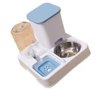 Alimentador automático 2 en 1 para perros pequeños y gatos, contenedor de comida de doble tazón y dispensador de agua, vajilla para mascotas, dispensador de gatos