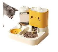 Alimentador automático - Alimentador automático de gatos | Space Saving Food and Water Bowl, Spill-Proof Cat Alimentador y Waterer de gran capacidad para pequeñas y medianas mascotas