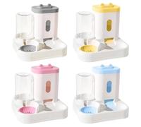 Alimentador automático de Comida para gatos y dispensador de Agua por Gravedad, 2 en 1, Bebedero automático para Mascotas, Cuencos de Comida de acero Inoxidable Desmontables, Juego de Cuencos de Agua