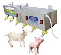 Alimentador automático de leche de cerdo, máquina de lactancia de acero inoxidable con 6 pezones para corderos y lechones, sistema de ordeño de temperatura constante para una alimentación eficiente