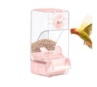 Alimentador automático de pájaros, alimentador de pájaros, Top-Fill Hummingbird Feeding Station, Easy-Refill Food Dispenser, 9,5 x 10,5 x 20,5 cm, ideal para parakeets y cócteles, rosa y verde