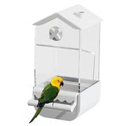 Alimentador automático de pájaros Cage, Parrot Food Dispenser, Splash-Proof Lovebird Food Container, Feeding Supplies for Cockatiel, Parakeet, Small Pet Birds, White, Green, Yellow