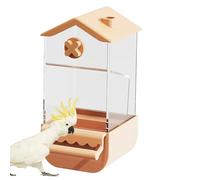 Alimentador automático de pájaros, Parrot Food Dispenser, Lovebird Food Container, Splash-Proof Design with Easy Refill for Cockatiel, Parakeet, and Small Birds, Green White Yellow
