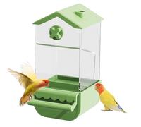 Alimentador automático de pájaros, Parrot Food Dispenser, Lovebird Food Container, Splash-Proof Design with Easy Refill for Cockatiel, Parakeet, and Small Birds, Green White Yellow