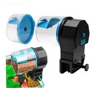 Alimentador automático de peces 210 y 100 ml Alimentador de peces Dispensador automático 8/12/24 H Temporizador Funciona con pilas Alimentos Vacaciones Auto para tanques, acuarios y estanques