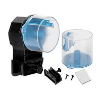 Alimentador automático de Peces, alimentador de Peces para acuarios con dispensación programada, Compatible con Alimentos en Escamas y gránulos Secos, fácil instalación en el Borde (Azul)