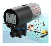 Alimentador automático de peces | Pantalla digital y ajustes programables | Dispensador de bolsas para desechos