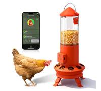 Alimentador automático de pollo, accesorios inteligentes para gallineros, alimentación inteligente de pollos con control remoto sin residuos, horario de alimentación preestablecido, 9 puertos de