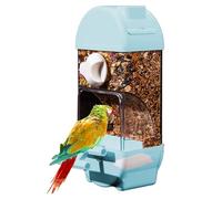 Alimentador automático para jaulas - Spill Proof & Waste Food Dispenser | 800 g de alta capacidad transparente Seed Station | 15-Day Semi-Enclosed Feeder for Parakeets & Finches