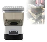 Alimentador Automático, Pond Feeder Dispensador Comida Peces Estanque Comedero Automatico Peces 10 L Gran Capacidad para Acuario Y Estanque Garantiza Un Racionamiento Cronometrado(Silver)