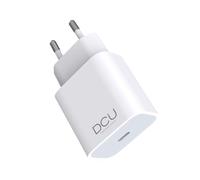 DCU Tecnologic Cargador Blanco USB-C Carga Rápida 20W
