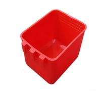 Alimentador colgante para aves de corral para pollo, pato, ganso, plato antiderrames, para comida de animales, gancho fácil de instalar, rojo, 12,5 x 9,5 cm