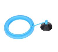 Alimentador de Anillo para pecera, círculo de Comida Flotante de plástico con Ventosa Fuerte para alimentación de Acuario, Alimentos en Escamas, Detener la propagación de (Azul)