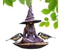 Alimentador de aves | Resina, 5.9 pulgadas X 7.5in, Purple Robe | Alimentador colgante al aire libre para jardín, patio, patio | Funny Decorative Bird House