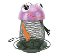 Alimentador de Aves Salvajes Solares para Colgantes Exteriores para Amantes de Las Aves, Ranas Decorativas Alimentador Solar de Aves con Luz Solar, Ranas de Arte de Hierro