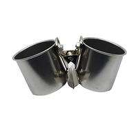 Alimentador de aves tazas de alimentación de agua de alimentación de aves tazas dobles con clip de acero inoxidable jaula de loro soporte pájaro suministros tazón de aves