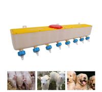Alimentador de Bebida de Cordero de Silicona, Cubo de Alimentación de Leche para Ganado Montado en la Pared de 10L con 8 Tetinas, Ideal para Lactancia de Animales de Cordero
