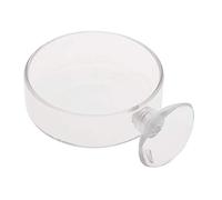 Alimentador de camarones de vidrio, plato de alimentación para peces, peces, tanque, reptiles, cuenco redondo transparente con ventosas, 2.4 x 0.7 pulgadas, acuario, pecera, paisajismo, paisajismo