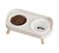 Alimentador de cerámica a prueba de fugas para gatos elevados | Cuenco alto para perros y gatos Cachorros Gatos Mascotas pequeñas y medianas para interior exterior Casa Jardín Terraza