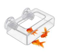 Alimentador de depósitos de peces acrílico-dispensador de forraje flotante y copos fijos, gran área de alimentación, herramienta de alimentación 'acuario sin lío para bettas, peces