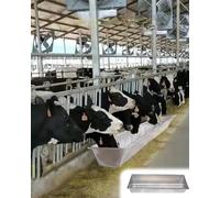 Alimentador de ganado de acero inoxidable y canal de agua, equipo de alimentación de animales resistente para caballos, ovejas, cerdos y aves de corral con soporte