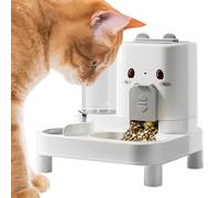 Alimentador de gatos y dispensador de agua, 2 de cada 1 comida automática para perros - Gorros para mascotas desmontables para dispensar el conejito para el cachorro de la casa al aire libre vacacione