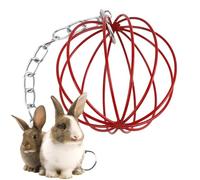 Alimentador de heno de conejo, accesorio de jaula de heno suspendido de metal de 2.36 pulgadas, bola de alimentación de hierba, minimización de residuos, masticación segura para chinchillas, hámsteres