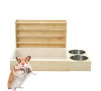 Alimentador de heno para Conejos, Estante para Animales pequeños con Bandeja de y Cuencos de alimentación, diseño antiresiduos, dispensador de Hierba de diseño Moderno Creativo de Larga duración