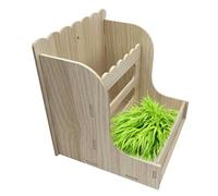 Alimentador de heno para conejos, soporte para heno para conejos, estante de alimentación de alimentos, a prueba de masticación, dispensador de alimentación de hierba para hámster chinchilla