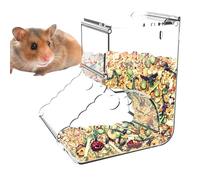 Alimentador de jaula de hámster, alimentador de jaula para animales pequeños - 400 ml Cuenco de almacenamiento de alimentos de acrílico para mascotas,Jaulas de gran capacidad Dispensador transparente