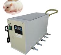 Alimentador de leche for lechones, dispensador de leche for lechones, alimentador de leche for lechones de doble cara de acero inoxidable con 10 tetinas, temperatura constante inteligente y con sonido