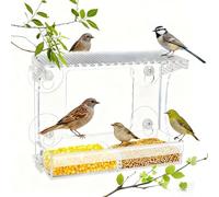 Alimentador de pájaros de Window - comedero transparente para pájaros, copas acrílicas fuertes de succión, resistentes al agua, comederos de aves acrílicas al aire libre para aves silvestres de